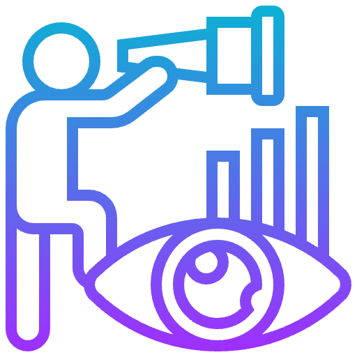 Person observing operations with a telescope and analytics